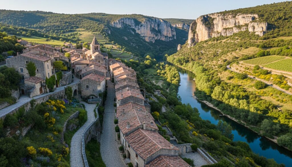 explorez st-guilhem-le-désert, un village pittoresque, et admirez les paysages impressionnants des majestueuses gorges de l'hérault, entre nature préservée et riche patrimoine.